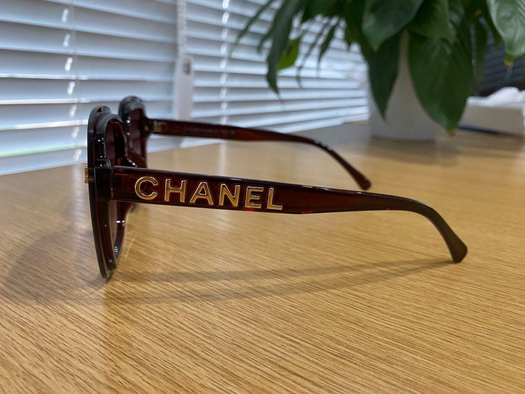 Chanel label on the sunglasses